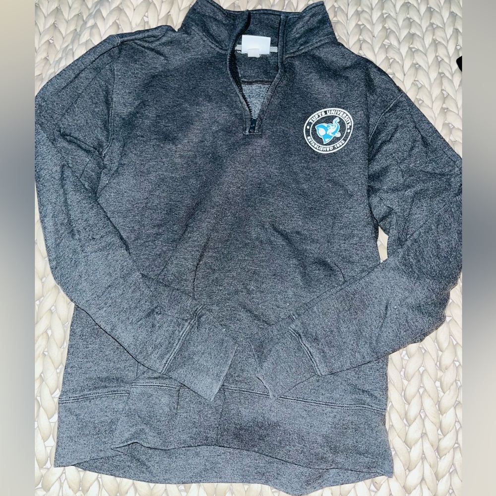 Champion Tufts University Charcoal Gray Quarter-Zip Pullover sweatshirt - Picture 2 of 7